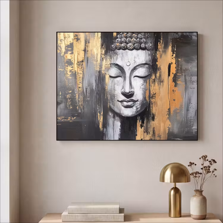Art Frame - Boedhha - Penseelstreken - Goud - Abstract — 5