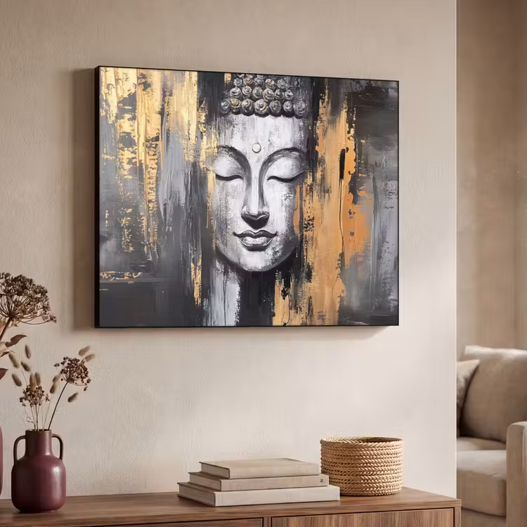 Art Frame - Boedhha - Penseelstreken - Goud - Abstract — 7