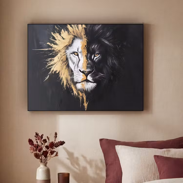 Art Frame - Leeuw - Gesplitst - Zwart - Lijn — 3