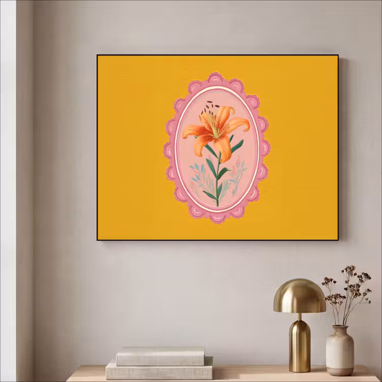 Art Frame - Lelie - Oranje - Lijst - Ovaal — 5