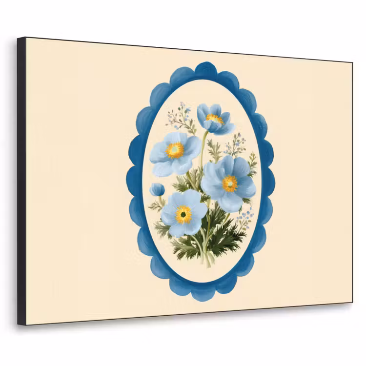 Art Frame - Lijst - Bloemen - Lichtblauw - Illustratie — 1