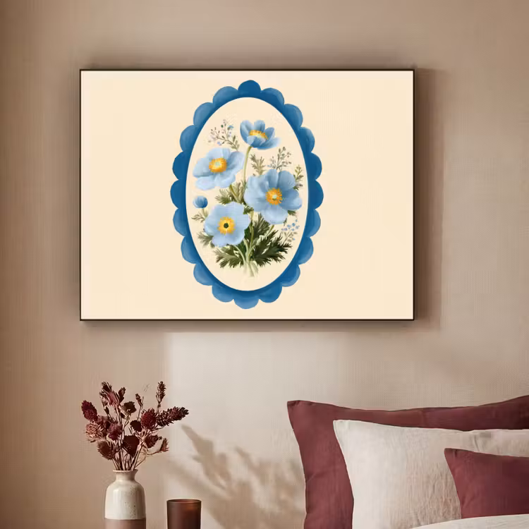 Art Frame - Lijst - Bloemen - Lichtblauw - Illustratie — 3