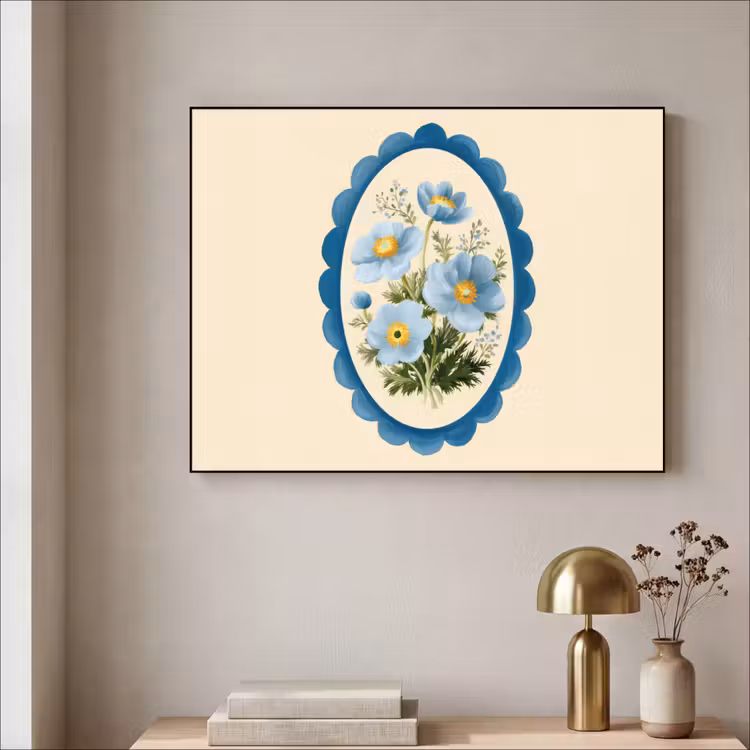 Art Frame - Lijst - Bloemen - Lichtblauw - Illustratie — 5