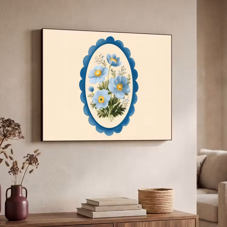 Art Frame - Lijst - Bloemen - Lichtblauw - Illustratie — 7