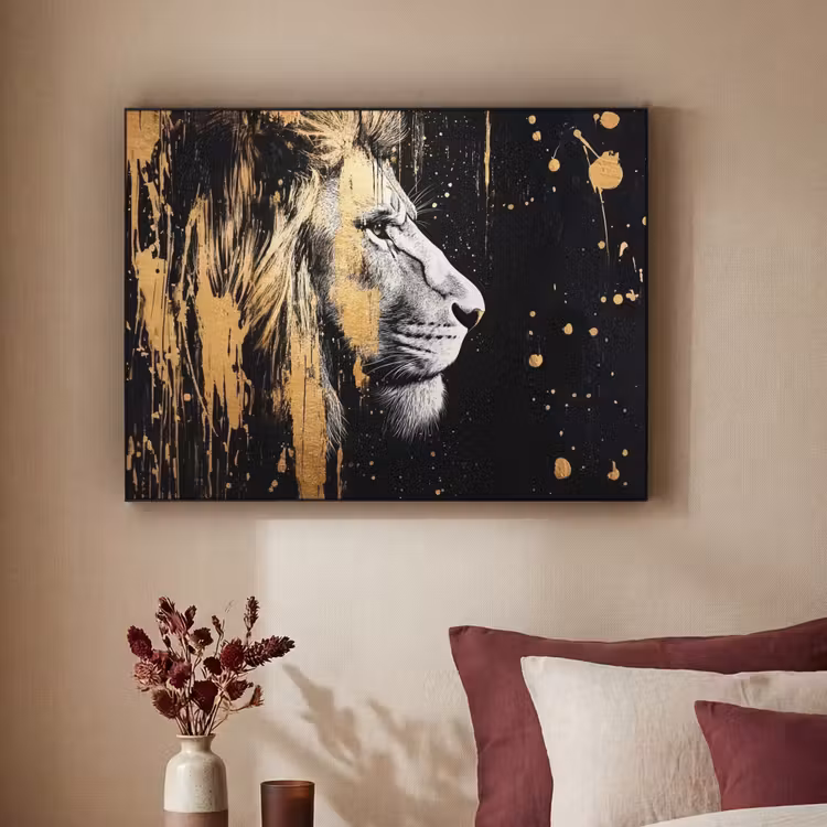 Art Frame - Portret - Leeuw - Abstract - Goud — 3