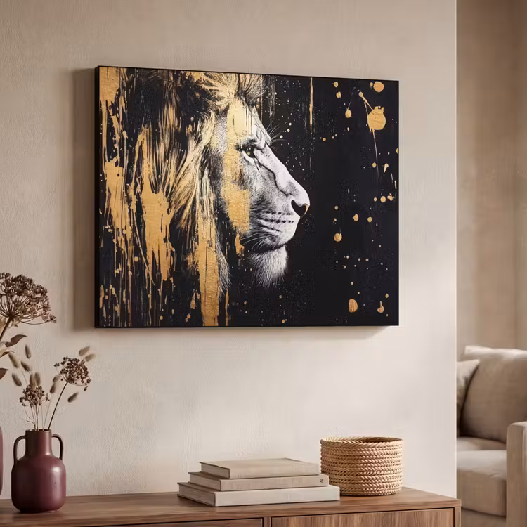 Art Frame - Portret - Leeuw - Abstract - Goud — 7
