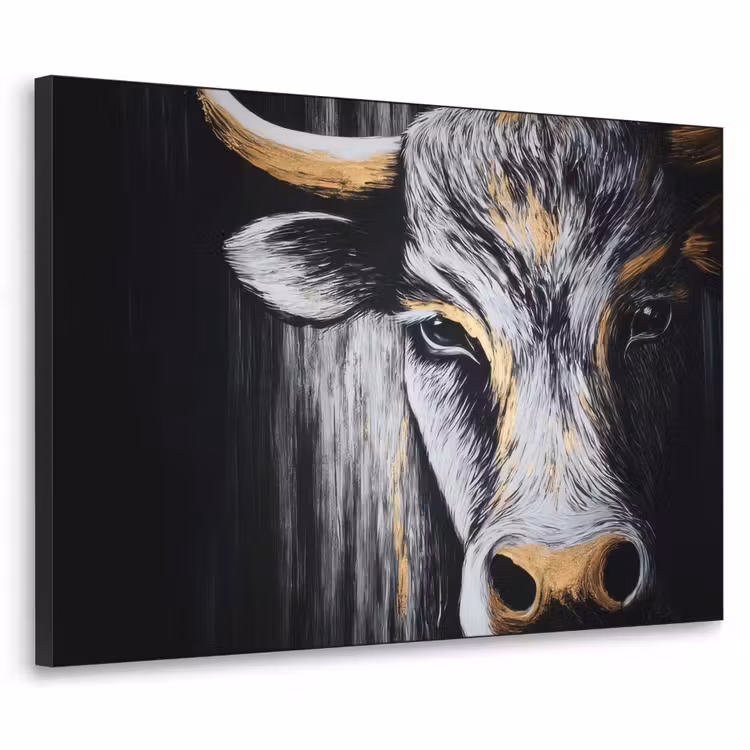 Art Frame - Stier - Hoorns - Snuit - Goud — 1