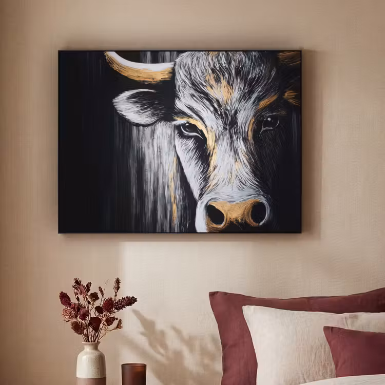 Art Frame - Stier - Hoorns - Snuit - Goud — 3