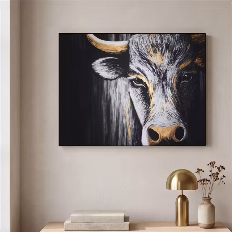 Art Frame - Stier - Hoorns - Snuit - Goud — 5