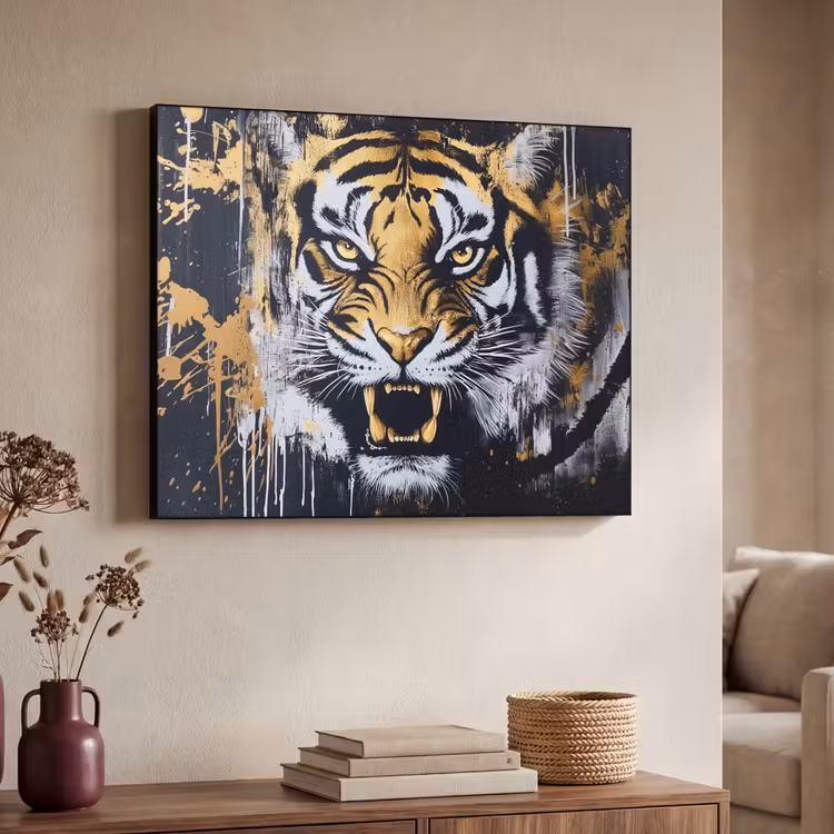 Art Frame - Tijger - Verfspatten - Goud — 7