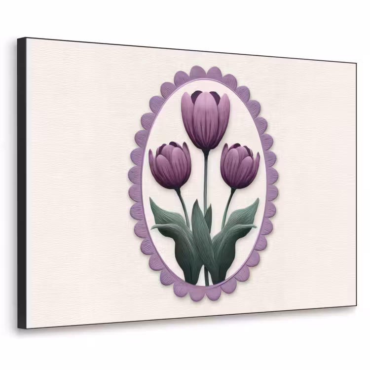 Art Frame - Tulpen - Paars - Lijst - Bladeren — 1