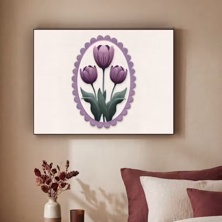 Art Frame - Tulpen - Paars - Lijst - Bladeren — 3