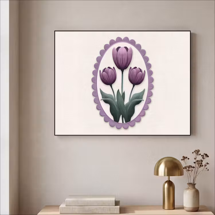 Art Frame - Tulpen - Paars - Lijst - Bladeren — 5