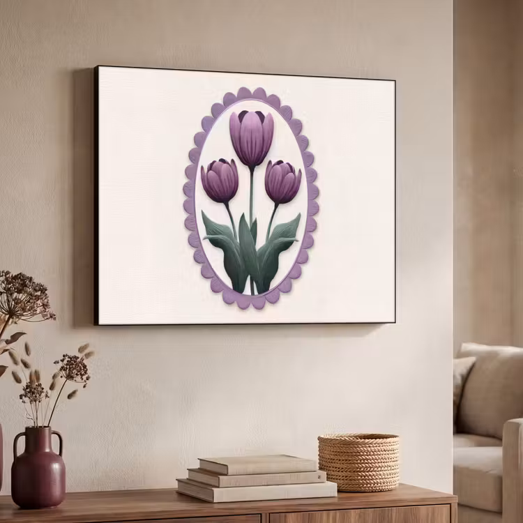 Art Frame - Tulpen - Paars - Lijst - Bladeren — 7