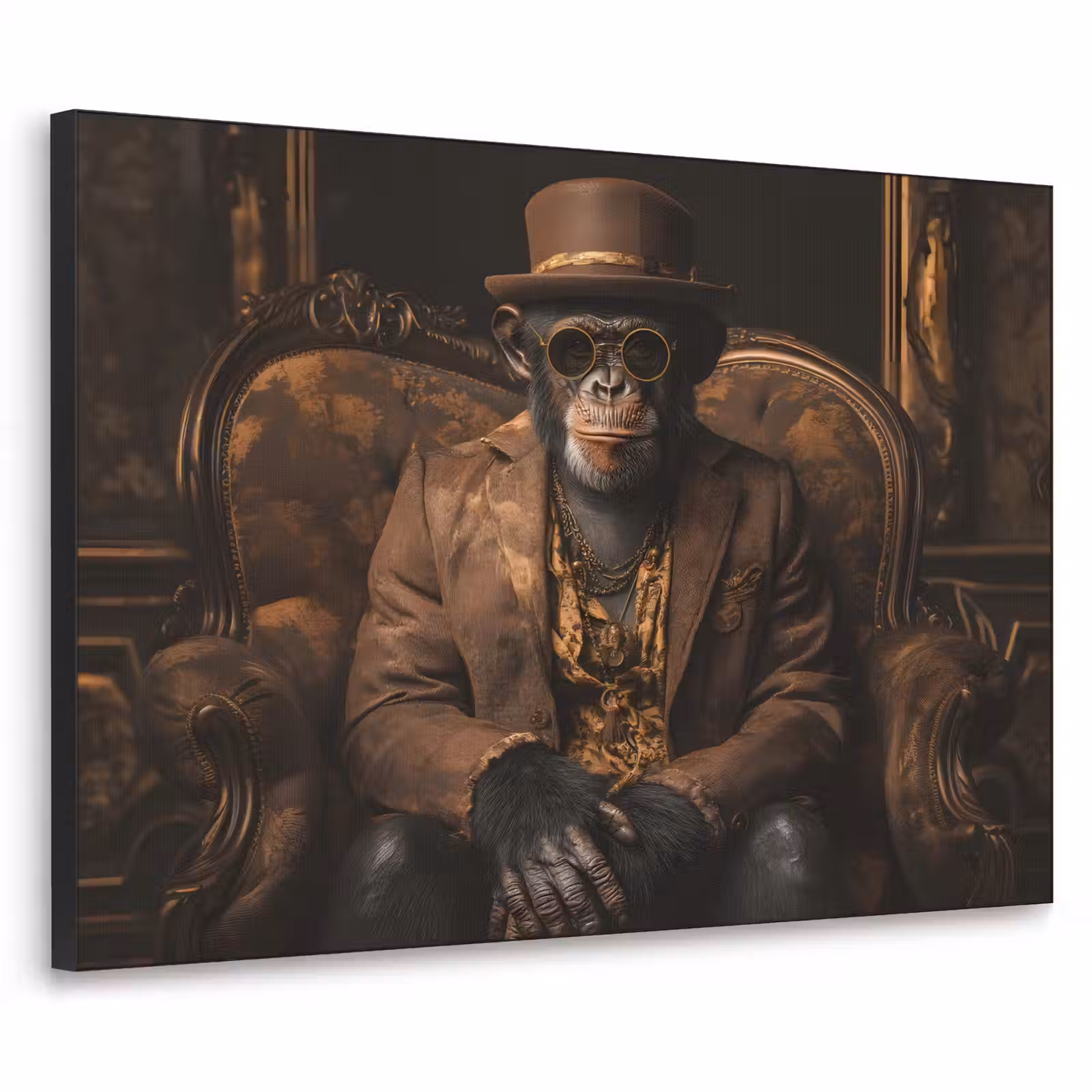 Art Frame - Chimpansee - Stoel - Pak - Bruin — 1