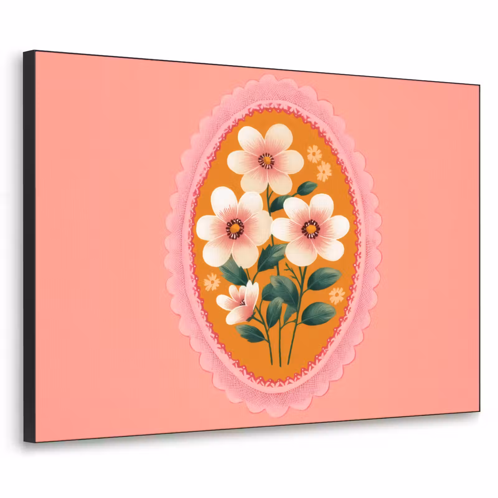 Art Frame - Illustratie - Bloemen - Rand - Roze — 1