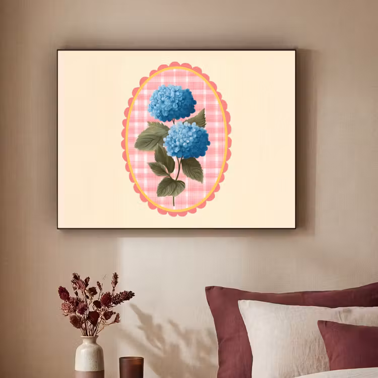 Art Frame - Bloemen - Blauw - Lijst - Bladeren — 3
