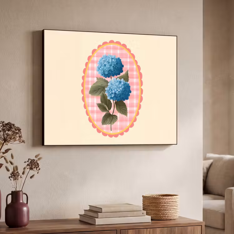 Art Frame - Bloemen - Blauw - Lijst - Bladeren — 7
