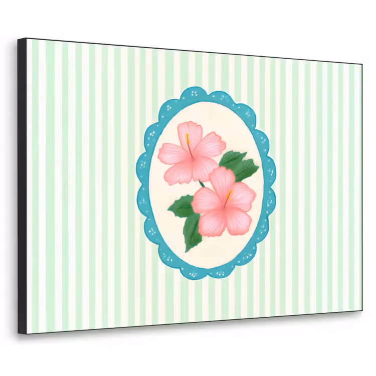 Art Frame - Bloemen - Ovaal - Strepen - Groen — 1