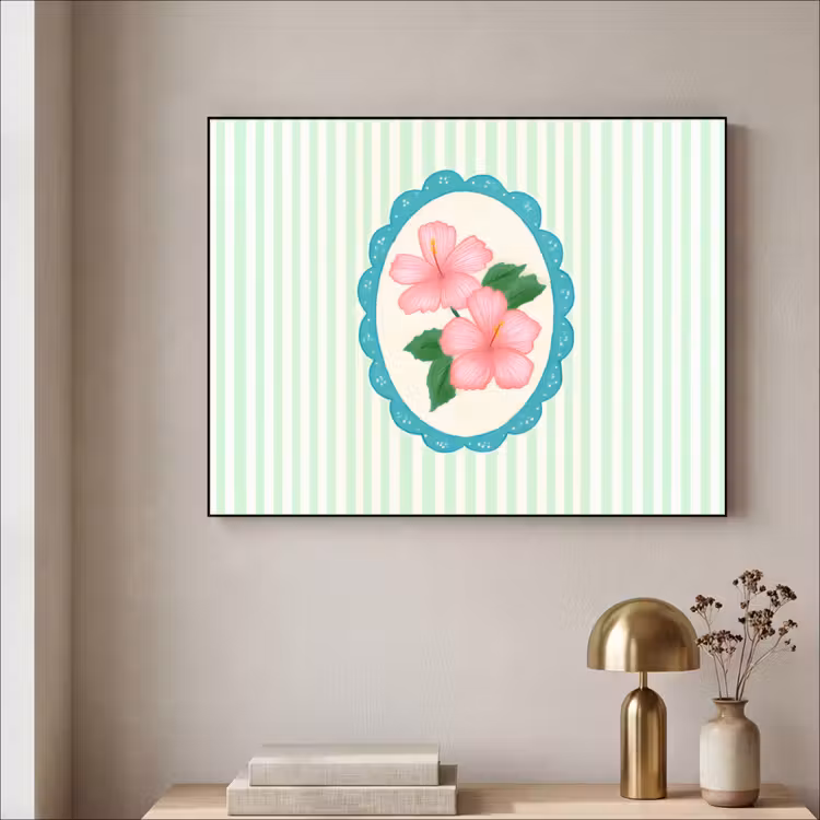 Art Frame - Bloemen - Ovaal - Strepen - Groen — 5