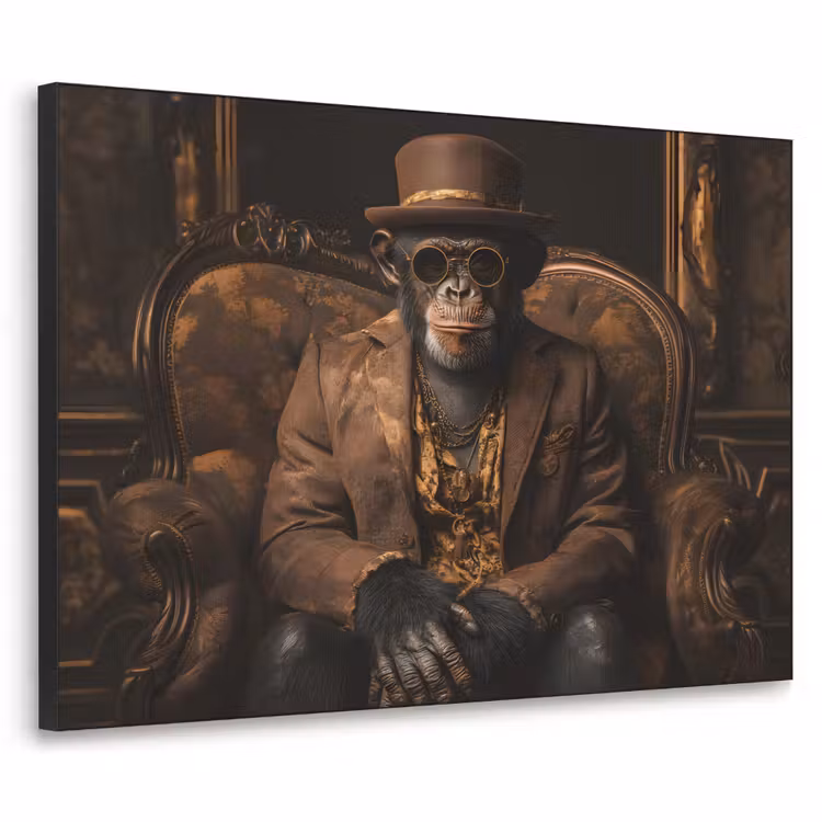 Art Frame - Chimpansee - Stoel - Pak - Bruin — 1