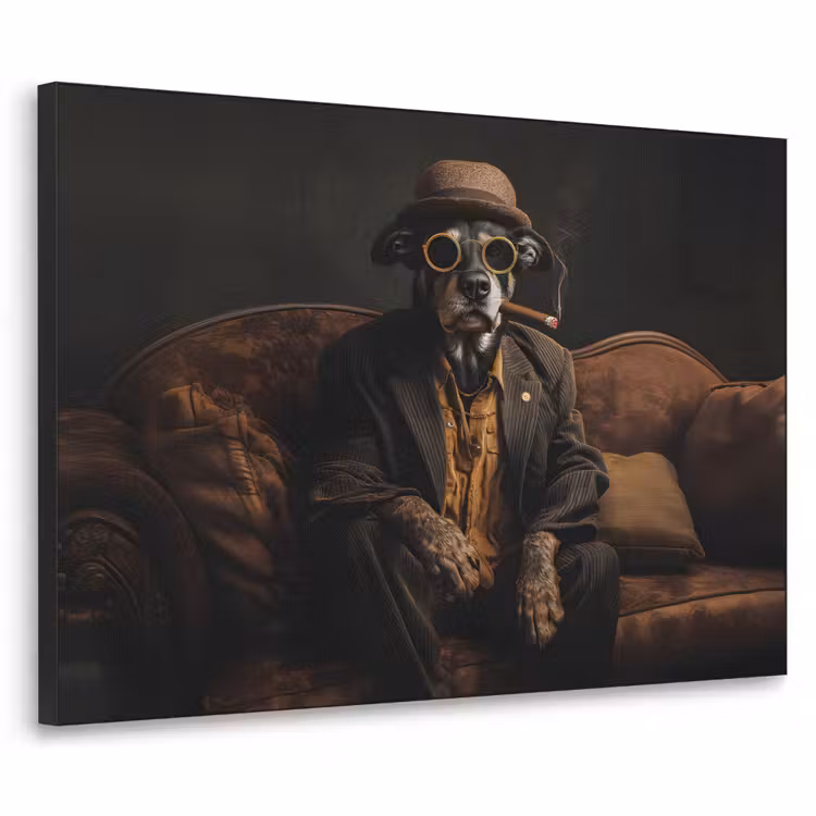Art Frame - Hond - Sigaar - Hoed - Pak — 1