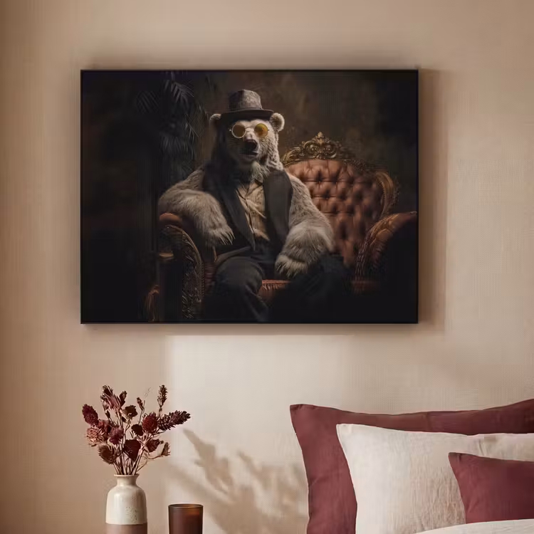 Art Frame - Ijsbeer - Hoed - Bril - Stoel — 3