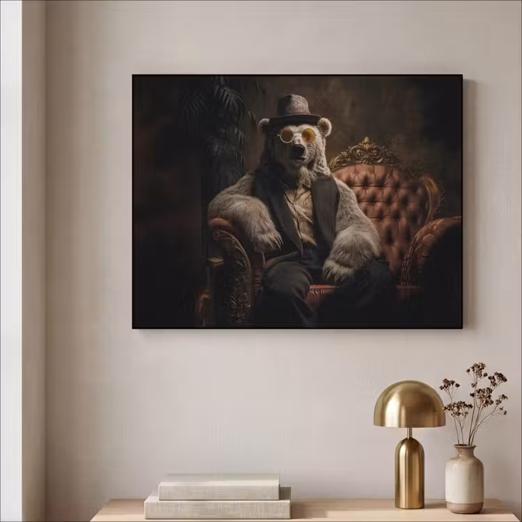 Art Frame - Ijsbeer - Hoed - Bril - Stoel — 5
