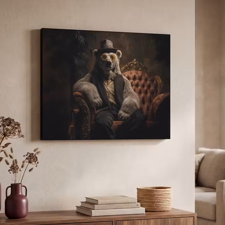 Art Frame - Ijsbeer - Hoed - Bril - Stoel — 7