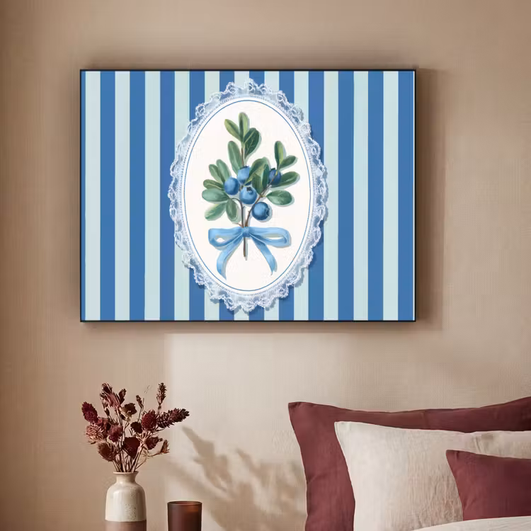 Art Frame - Illustratie - Bessen - Blauw - Strepen — 3