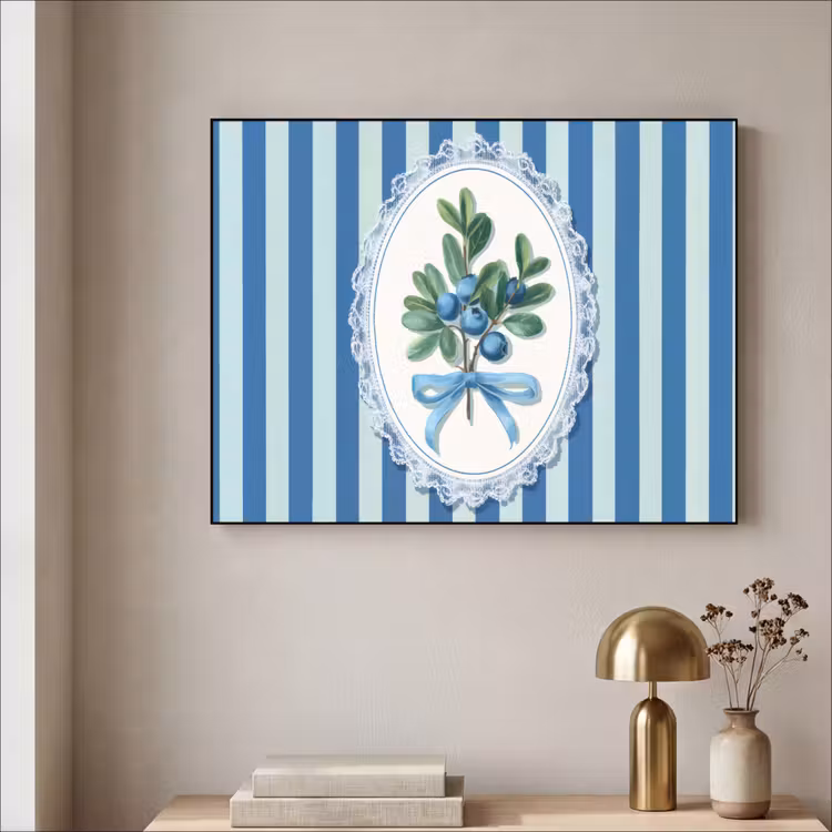 Art Frame - Illustratie - Bessen - Blauw - Strepen — 5