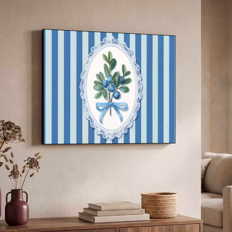 Art Frame - Illustratie - Bessen - Blauw - Strepen — 7