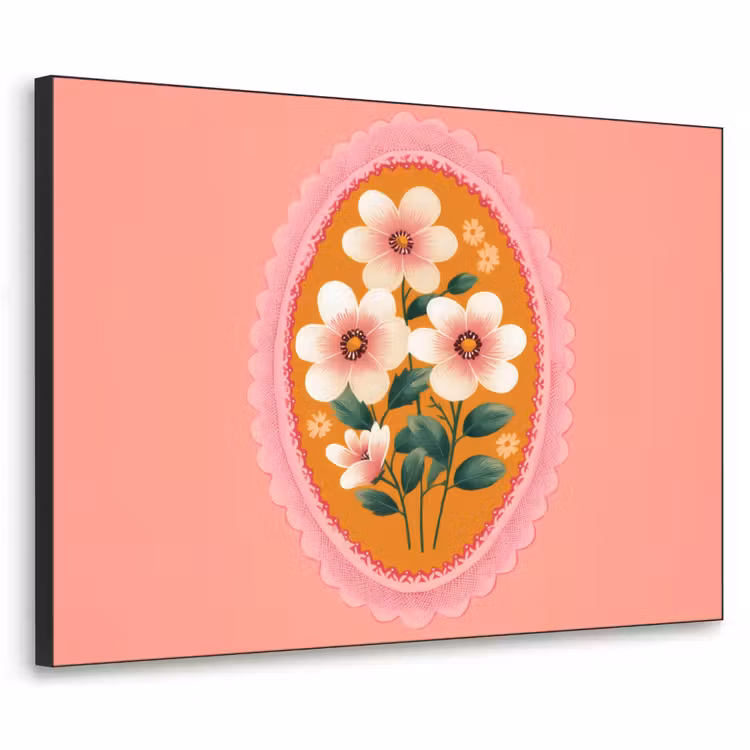 Art Frame - Illustratie - Bloemen - Rand - Roze — 1