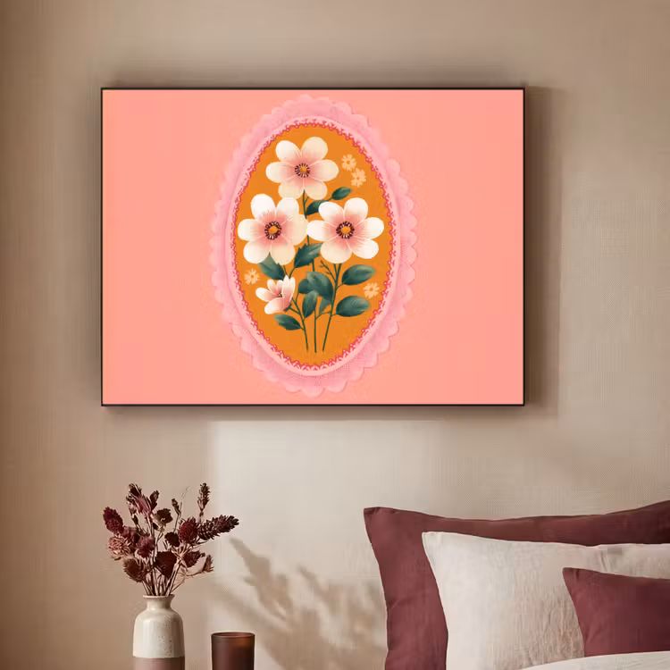 Art Frame - Illustratie - Bloemen - Rand - Roze — 3