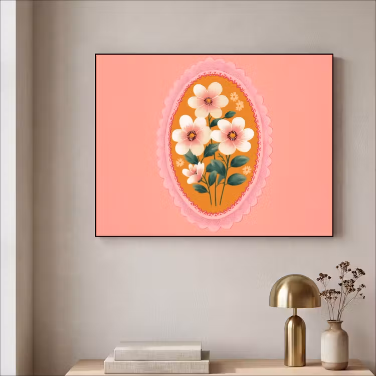 Art Frame - Illustratie - Bloemen - Rand - Roze — 5