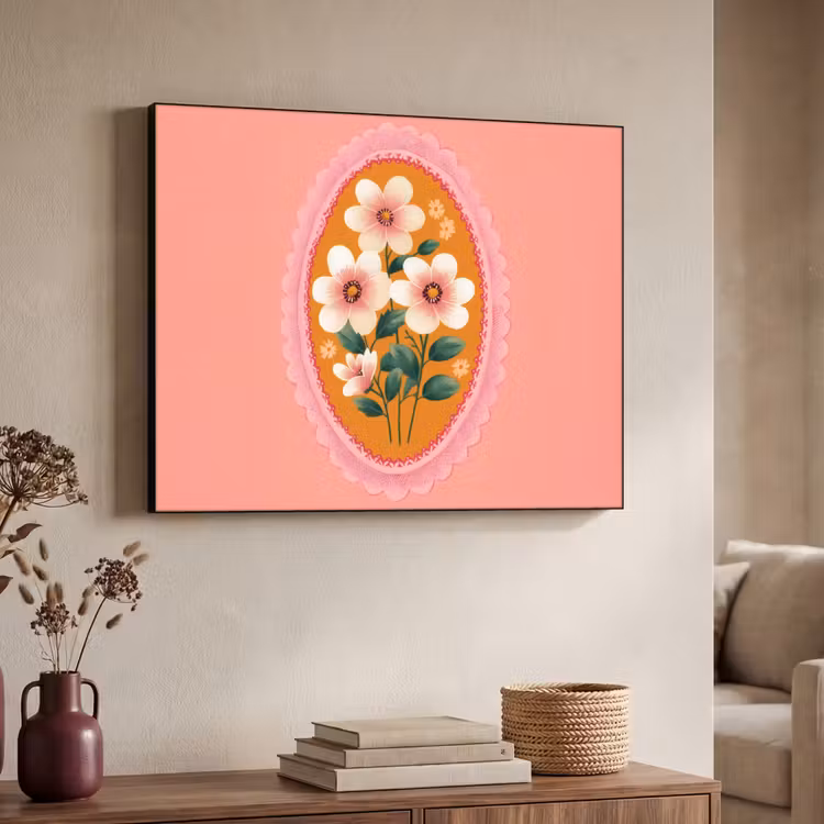 Art Frame - Illustratie - Bloemen - Rand - Roze — 7