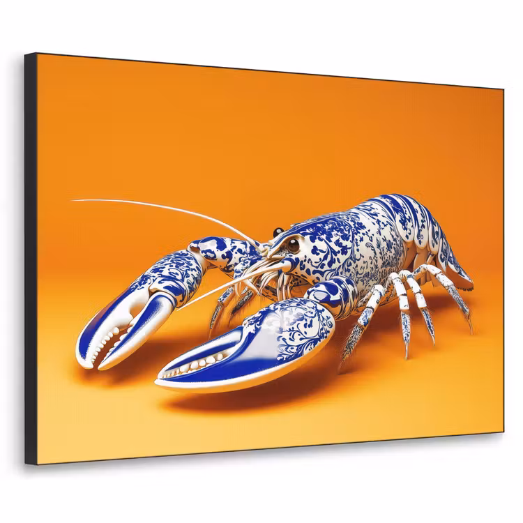 Art Frame - Kreeft - Delftsblauw - Schild - Stoer - Oranje — 1