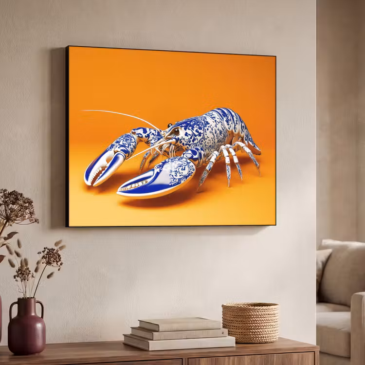 Art Frame - Kreeft - Delftsblauw - Schild - Stoer - Oranje — 7