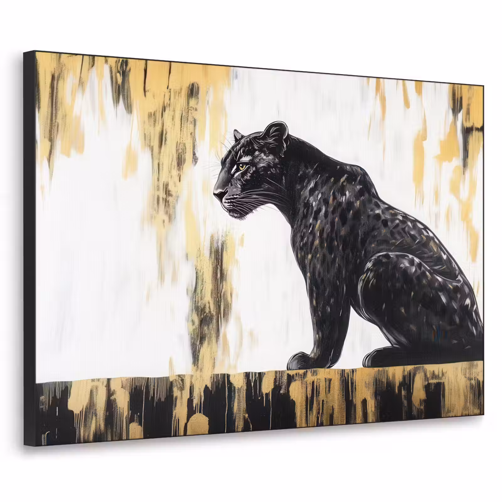 Art Frame - Panter - Zwart - Abstract - Goud — 1
