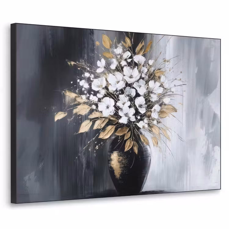 Art Frame - Bloemen - Wit - Vaas - Abstract — 1