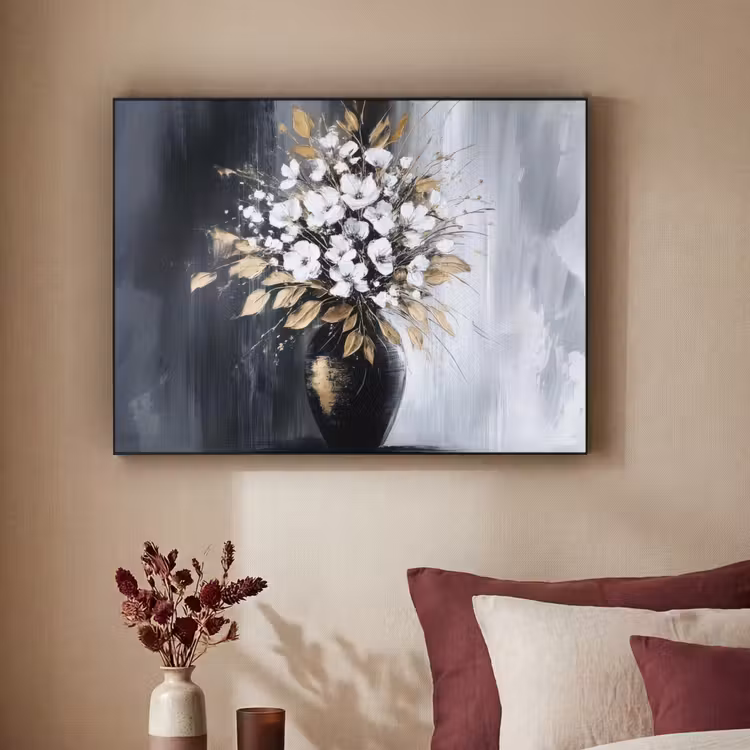 Art Frame - Bloemen - Wit - Vaas - Abstract — 3