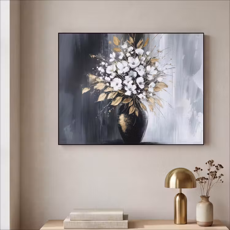 Art Frame - Bloemen - Wit - Vaas - Abstract — 5