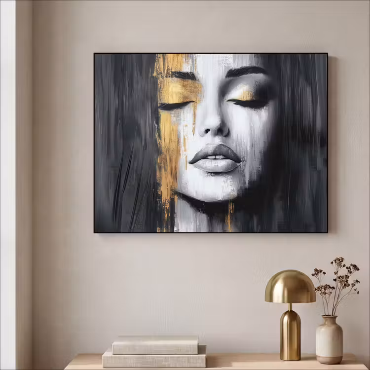 Art Frame - Gezicht - Vrouw - Penseelstreken - Abstract — 5