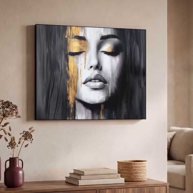 Art Frame - Gezicht - Vrouw - Penseelstreken - Abstract — 7