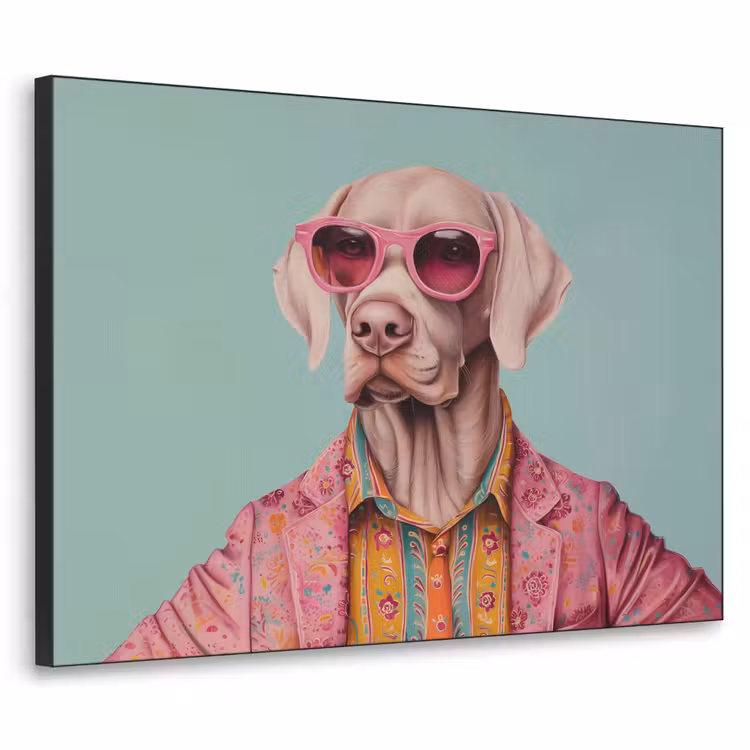Art Frame - Hond - Overhemd - Bloemen - Bril — 1