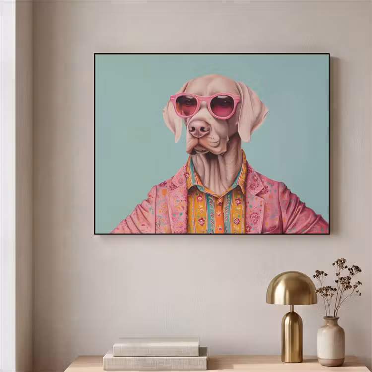 Art Frame - Hond - Overhemd - Bloemen - Bril — 5