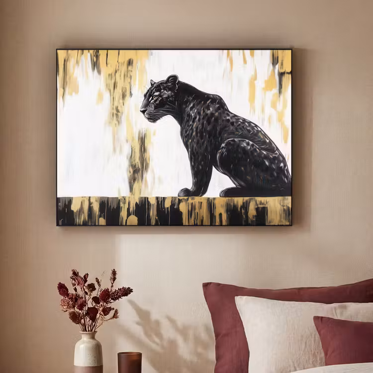 Art Frame - Panter - Zwart - Abstract - Goud — 3