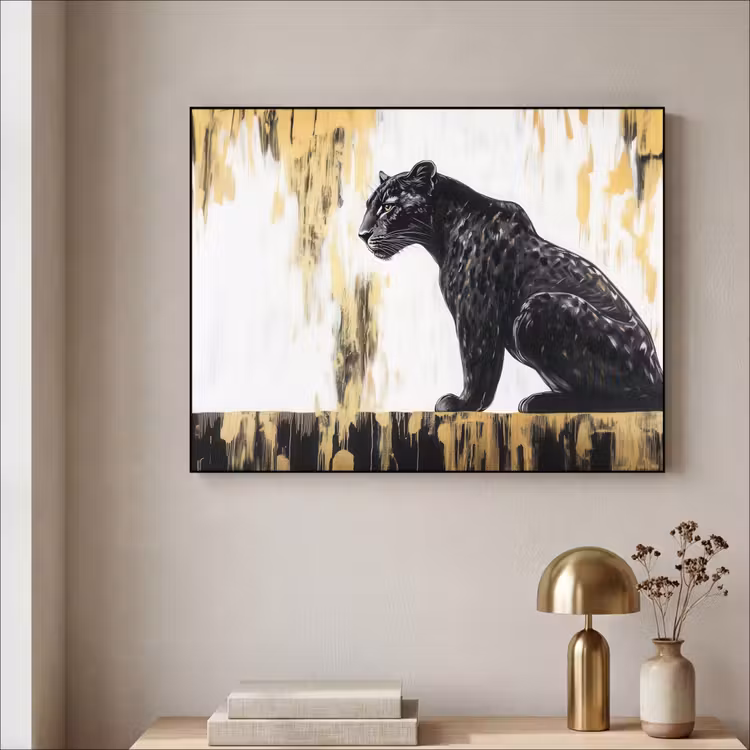 Art Frame - Panter - Zwart - Abstract - Goud — 5