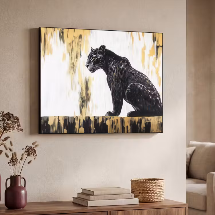 Art Frame - Panter - Zwart - Abstract - Goud — 7