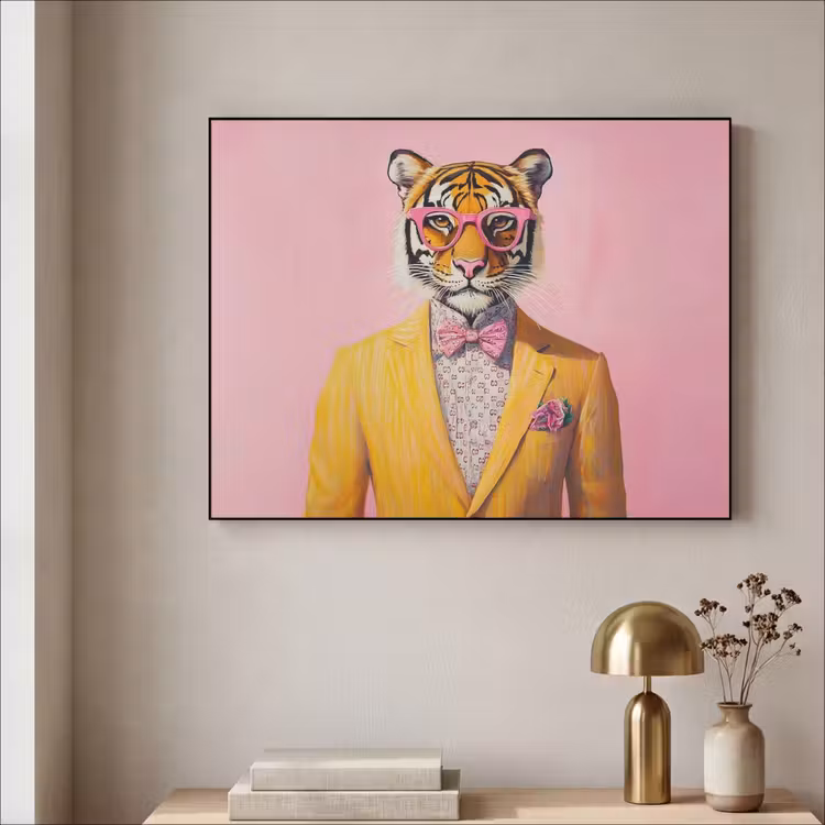 Art Frame - Tijger - Bril - Geel - Jasje — 5